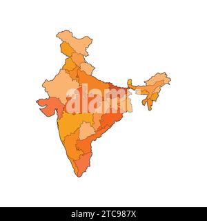 Detailed Map of India Vector Illustration Icon Indian map Stock Vector