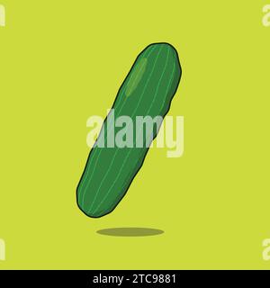 Fresh Cucumber Vegetable Illustration Icon Vector Stock Vector