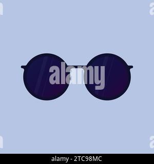 Round Circle Sun Glasses Vector Illustration Icon Stock Vector