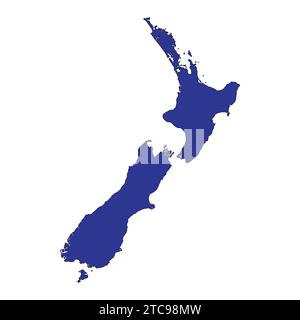 Flat Map of New Zealand Vector Icon Illustration New Zealand Map Stock Vector