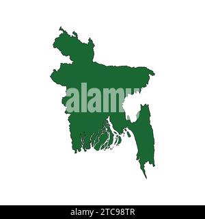 Flat Map of Bangladesh Illustration Vector Icon Bangladesh Map Stock Vector