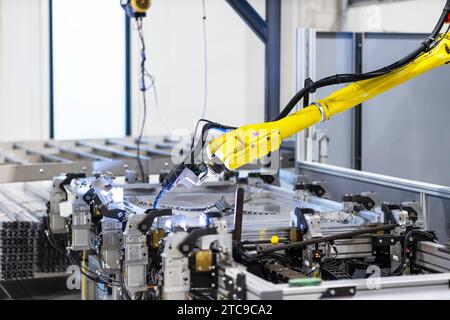 Robot or robotic industrial welding arm Stock Photo