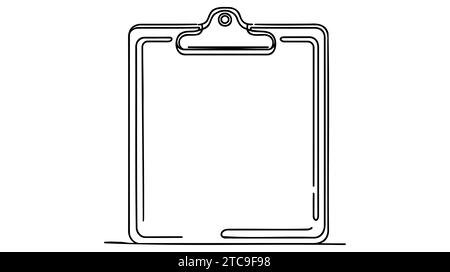 One continuous line drawing of Clipboard with checklist and pen. To do list with ticks and concept for test expertise and exam in simple linear style. Stock Vector