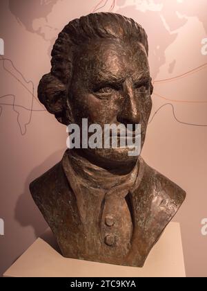 Bust of explorer in the International Maritime Museum in HafenCity ...