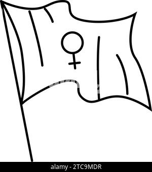 feminist flag feminism woman line icon vector illustration Stock Vector ...