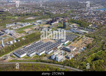 Aerial view, Wilo Park, Phoenix-West industrial estate, construction site, Pioneer Cube, Hörde, Dortmund, Ruhr area, North Rhine-Westphalia, Germany Stock Photo