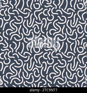 White curved lines isolated on white background. Bold Squiggles. Stock Vector