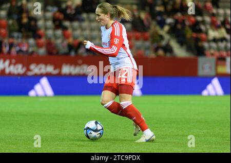 Munich, Germany, December 11th 2023: Sydney Lohmann (12 FC Bayern Munich) during the Google Pixel Frauen-Bundesliga match between FC Bayern Munich and Bayer Leverkusen at FC Bayern Campus, Germany.  (Sven Beyrich/SPP) Stock Photo