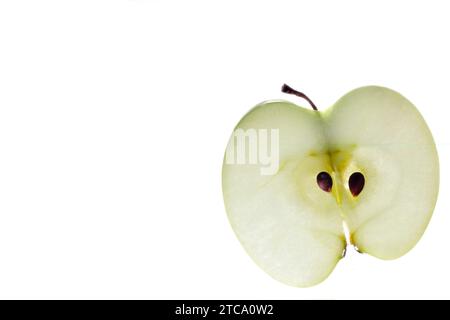 Still life of a sliced apple on white background Stock Photo