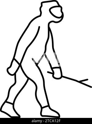 homo erectus human evolution line icon vector illustration Stock Vector