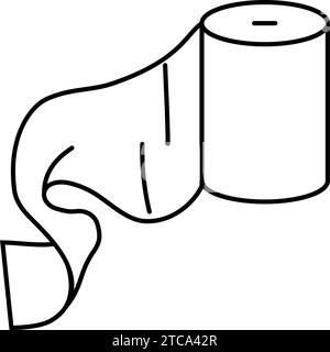 paper towel unrolling line icon vector illustration Stock Vector Image ...
