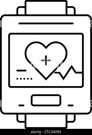 wearable medical device biomedical icon doodle illustration Stock ...