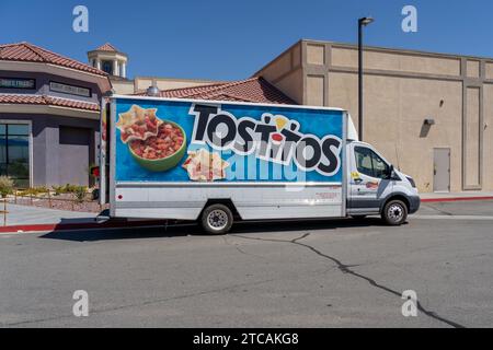 A Tostitos truck is shown. Yermo, CA, United States Stock Photo