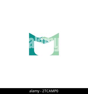 hand shake letter M logo. Initial M Logo Stock Vector