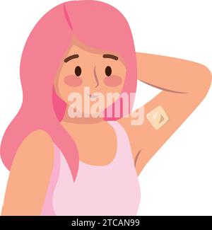 woman and contraceptive implant Stock Vector