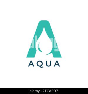 Aqua Water Logo. Letter A Water Logo. Water Icon Stock Vector
