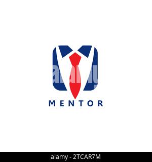 Mentor Tie logo. Letter M logo Design. M Icon Stock Vector
