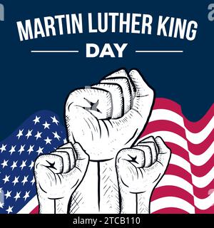 hand drawn MLK or Martin Luther King day illustration Stock Vector
