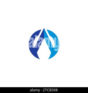 AW Logo Simple Design with blue color. Letter AW Logo Stock Vector