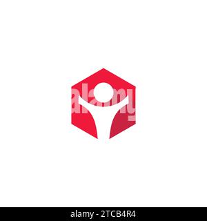 People Icon Hexagon. Human Icon. Health Care Logo Stock Vector