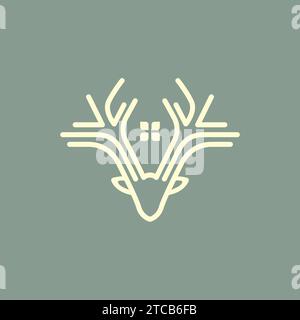 Deer House logo. Deer Line vector Stock Vector