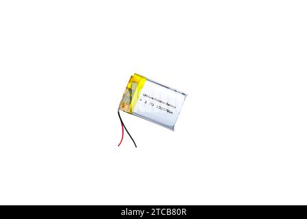 Lithium ion polymer rechargeable batteries , battery isolated on white include clipping path , Battery technology concept Stock Photo