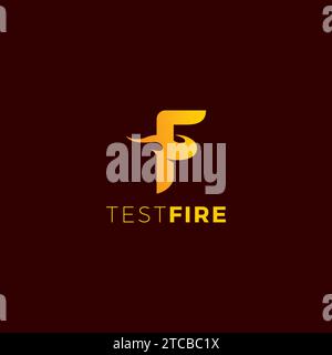 Test Fire Logo Simple and Modern Design. Letter F Icon Stock Vector