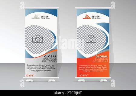 Modern roll up business banner template Stock Vector