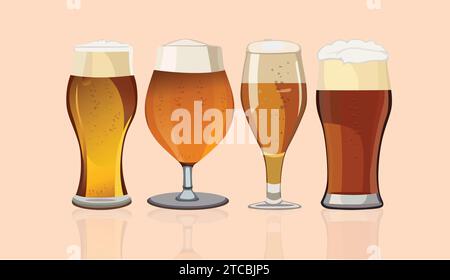 international beer day event in vector format with mugs Stock Vector