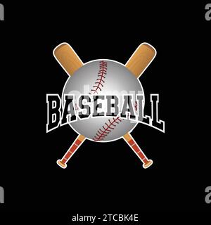 vector baseball crossed bats ball icons Stock Vector