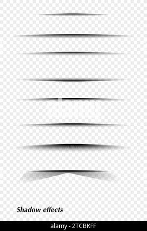 Realistic shadows collection without background Stock Vector