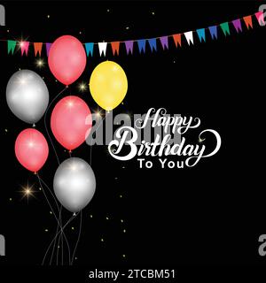 vector happy birthday background with balloons Stock Vector