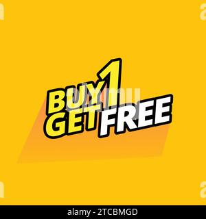 Buy 1 get free vector design template Stock Vector