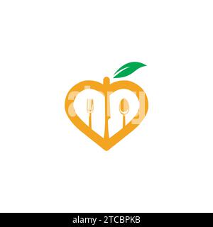 Love Food Logo Simple Design. Restaurant Food Icon Stock Vector