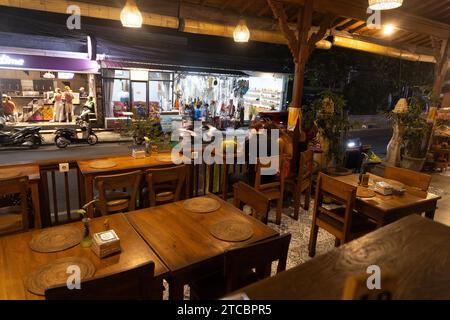 Street at night in Ubud, Bali, Indonesia Stock Photo