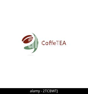 Coffee Tea Logo Simple Design. Coffee Herbal Logo Vector Stock Vector
