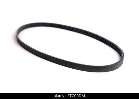 New Car alternator belt isolated on white background Stock Photo