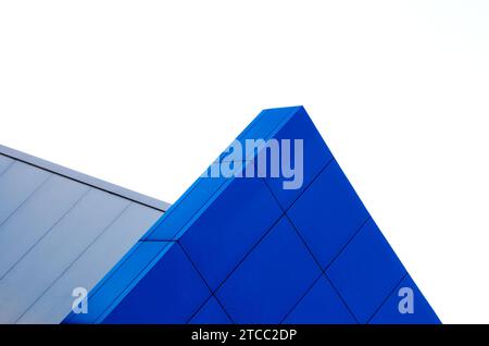 Abstract geometric color background shape with lines blue white gray empty clean Stock Photo