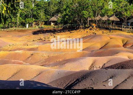 Seven coloured earth (sandstone formation with seven colours) on Mauritius island, Chamarel, Indian ocean Stock Photo