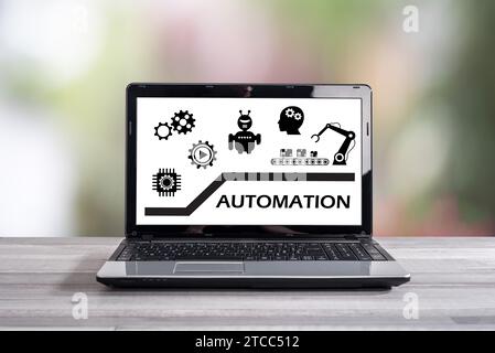 Automation concept shown on a laptop screen Stock Photo