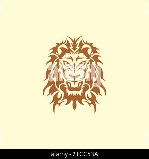 Lion Tribal Logo Design. Lion Head vector Illustration Stock Vector