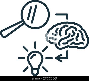 Critical thinking icon. Monochrome simple sign from critical thinking collection. Critical thinking icon for logo, templates, web design and Stock Vector