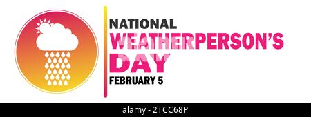 National Weatherperson's Day Vector illustration. February 5. Suitable for greeting card, poster and banner. Stock Vector