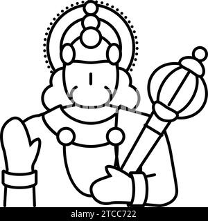 hanuman hinduism religion line icon vector illustration Stock Vector