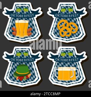 Beautiful color illustration on theme of celebrating annual Oktoberfest holiday Stock Vector