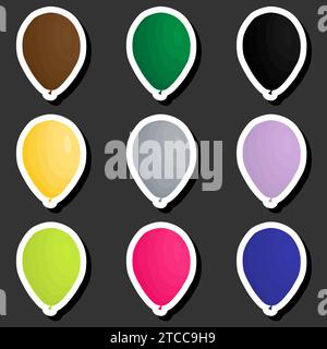 Beautiful color illustration on theme of celebrating annual holiday with inflatable balloons Stock Vector
