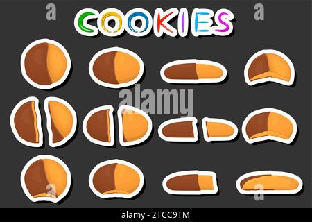 Illustration on theme fresh sweet tasty cookie of consisting various ingredients, cookie of different edible food, design cookie this cool meal for re Stock Vector