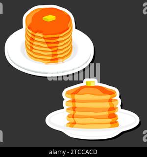 Illustration on theme fresh sweet tasty pancake of consisting various ingredients, pancake of different edible food, design pancake this cool meal for Stock Vector