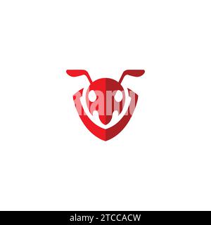 Ant Shield Logo. Ant Icon vector Design Stock Vector