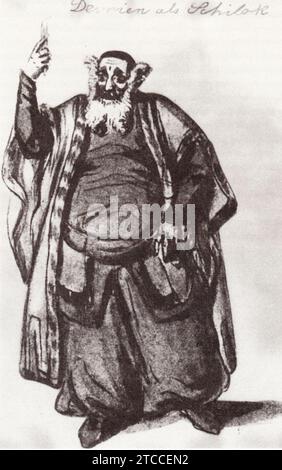 Wilhelm Hensel - Ludwig Devrient - Shylock. Stock Photo